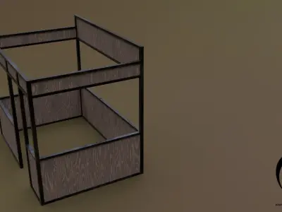 Stall stand 09 R Low-poly 3D model
