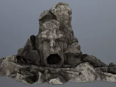 rock gate Low-poly 3D model