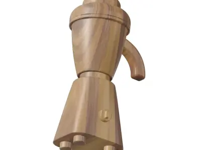 Wooden Mixie Home Appliance Toy 3D model