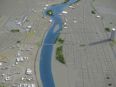 Ahvaz Low-poly 3D model