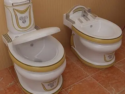 Stylish Toilet Set 3D model