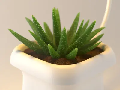 Lamp with plants pot for studio 3D model