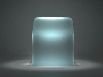 Armchair glass chair with light in middle Low-poly 3D model