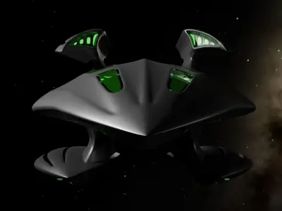 alien spaceship Low-poly 3D model from CGTrader