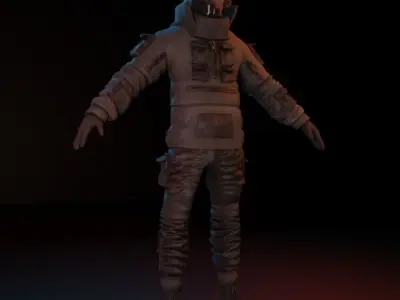 Cyber Tech Wear Character - Futuristic Cyberpunk 3D Model Low-poly 3D model