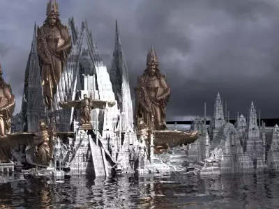 Angelic Pyramid City of Ascension Queens Quarters Kit bash 3D model