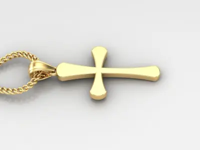 Light Gold 18K Cross Pendant 1CP011 3D print model