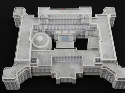 Low Poly Palace Of The Parliament - Romania Low-poly 3D model