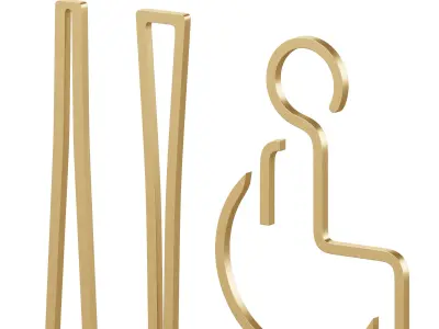 Restroom Directional Door Signs 3D model