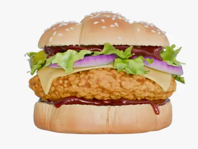  Realistic Chicken Burger Nuggets 