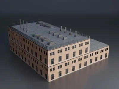 URBAN CITY BUILDING 10 Low-poly 3D model