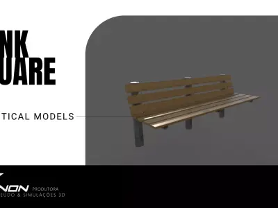 Park Bench Low-poly  Low-poly 3D model