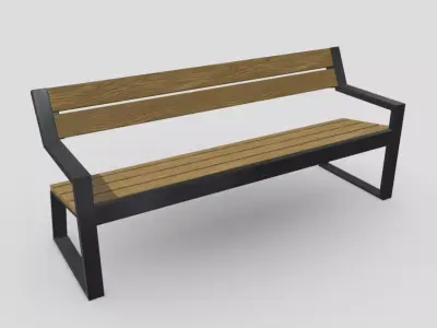 Bench 5 Low-poly 3D model