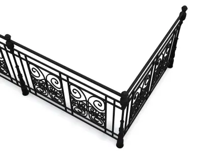 Metal Neoclassical Railing 2 Free 3D model