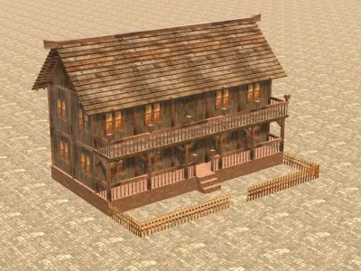 Medieval house fourteen 17 Low-poly 3D model