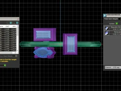 Three Stone Light Weight Band Ring 3D print model