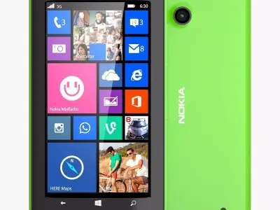 Nokia Lumia 630 bright green 3D model