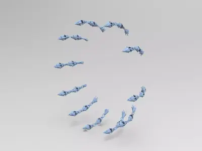 Sci fi squid gate particle accelerator rays Low-poly 3D model