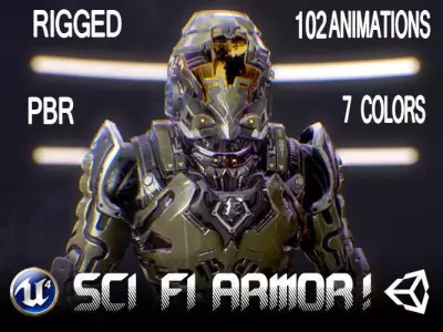 Sci-Fi Armor 1 Low-poly 3D model