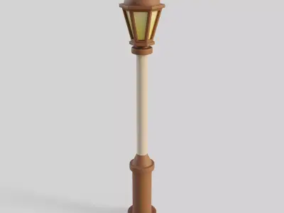 Cartoon Street Light 2 Low-poly 3D model