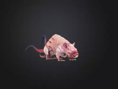 Mutant Rat Low-poly 3D model
