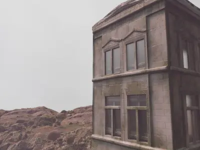 Old mossy Building  Low-poly 3D model