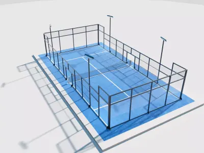 3D Padel Pickleball Court  Professional Sports Facility Model 3D model