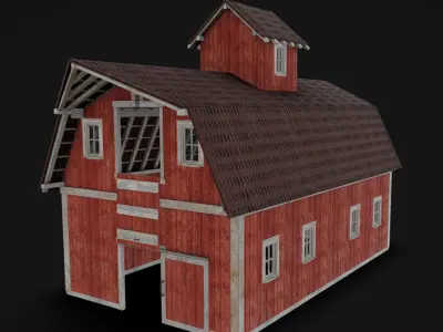 Barn 01 Low-poly 3D model