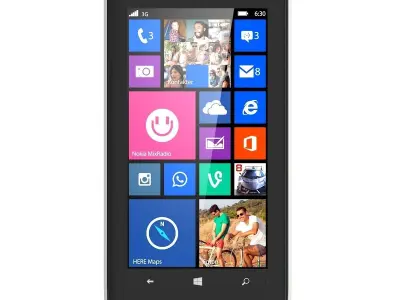 Nokia Lumia 630 white 3D model
