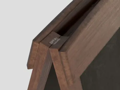 Menu Board Stand 01B Low-poly 3D model