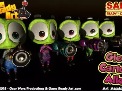 Gleek - Cartoon Alien Character Low-poly 3D model