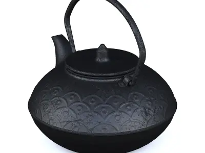 Black Teapot 3D model