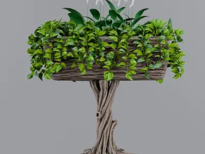 Flowerbed of wood 3D model