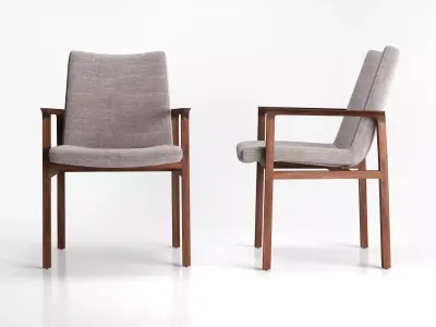 Gio pair of modern dining chairs 3D model