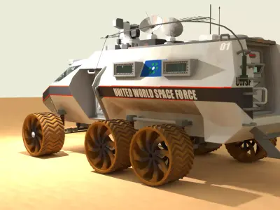 Mars Transportation Vehicle - Sci-Fi Armored Space Vehicle 3D model