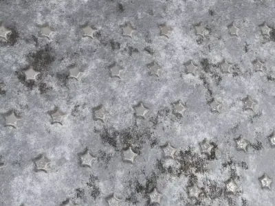 Star Rusty Metal Plate PBR Seamless Texture