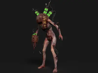 Sci-fi Cyber Victim 4 Low-poly 3D model