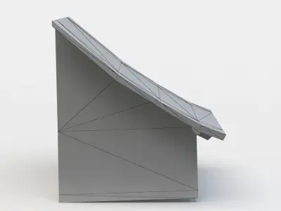 Dormer wooden house with roof Low-poly 3D model