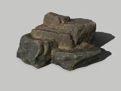 Rock Set Low-poly 3D model 10