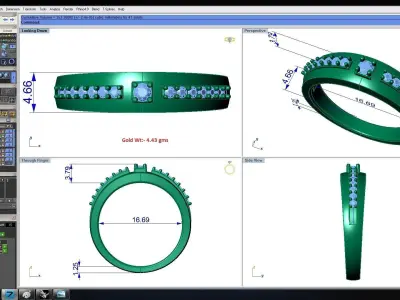 Solitaire Wedding Engagement Women Band Ring 3D print model 8