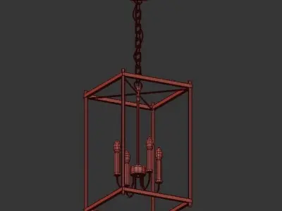 Rectangle Farmhouse Hanging Light 3D model