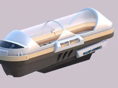 sci-fi spaceship sleeping pod Low-poly 3D model