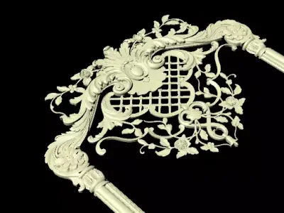 Central decor ornament for furniture 3D model