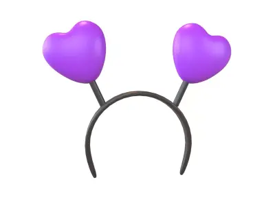 Heart Headband v1 008 Low-poly 3D model