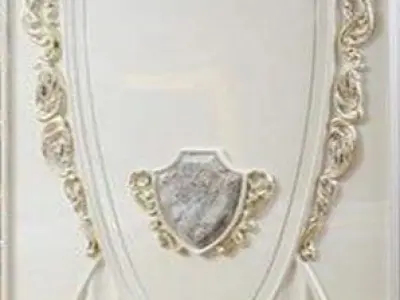 bedroom with ornate doors and mirrors 3D model