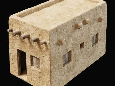 ANCIENT GENERIC CLAY HOUSES BUILDING DESERT EGYPT AAA COLLECTION Low-poly 3D model