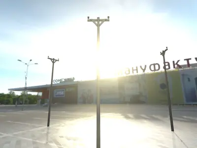 Wooden Electricity Pole  - Object 013 Low-poly 3D model