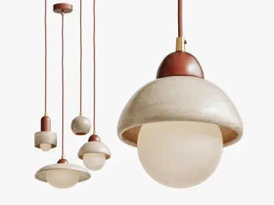 Travertine Pendant Lamp 3D model