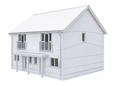Neighborhood Houses P28 Low-poly 3D model