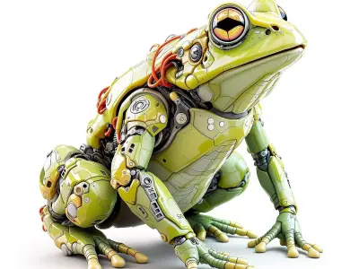Cyborg Frog 3D Model PBR Low-poly 3D model